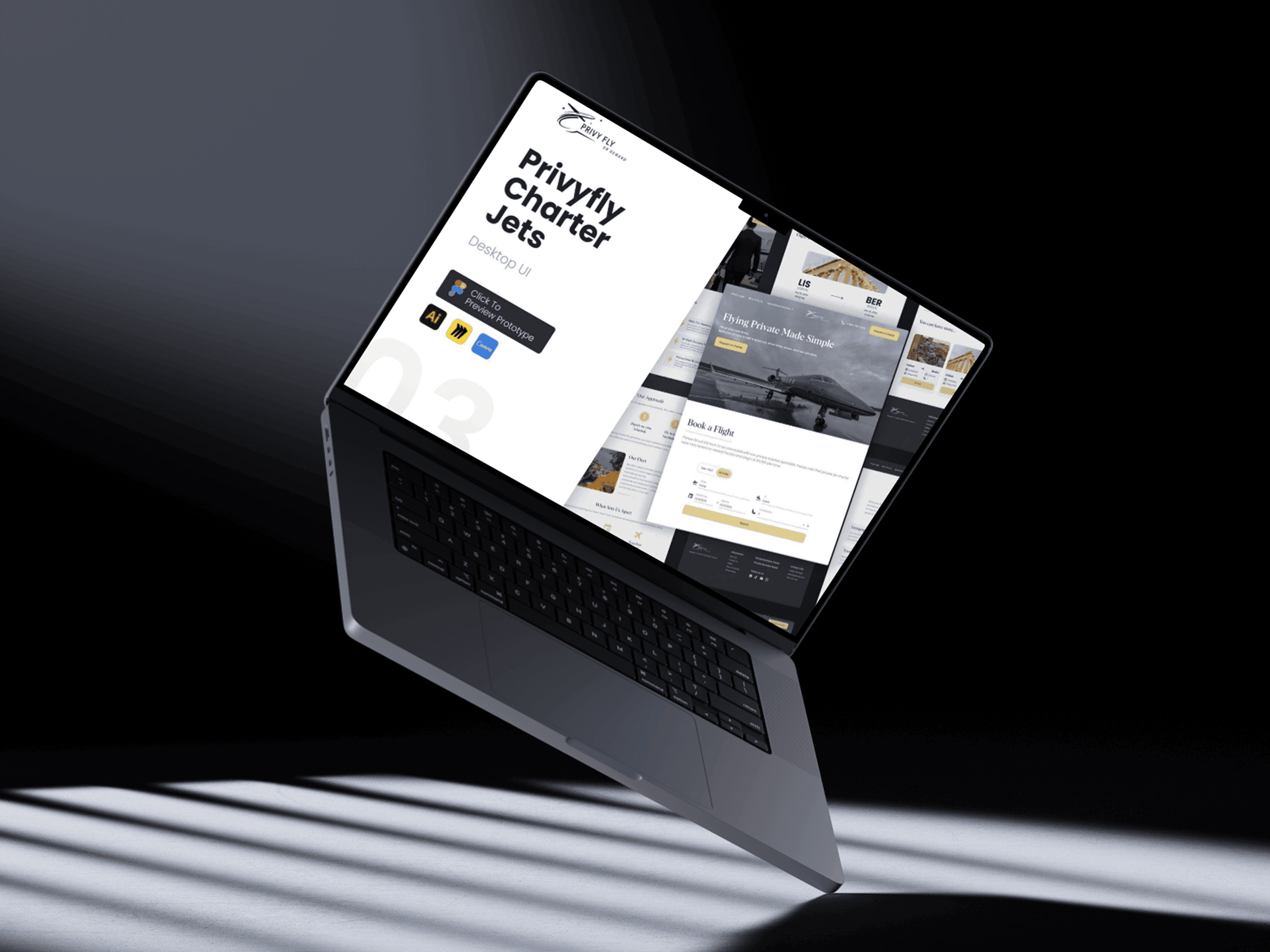 PRIVATE CHARTER JET DESKTOP UI